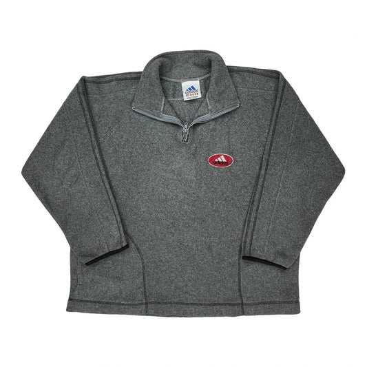 Adidas 1/4 Zip - Large Gray Polyester