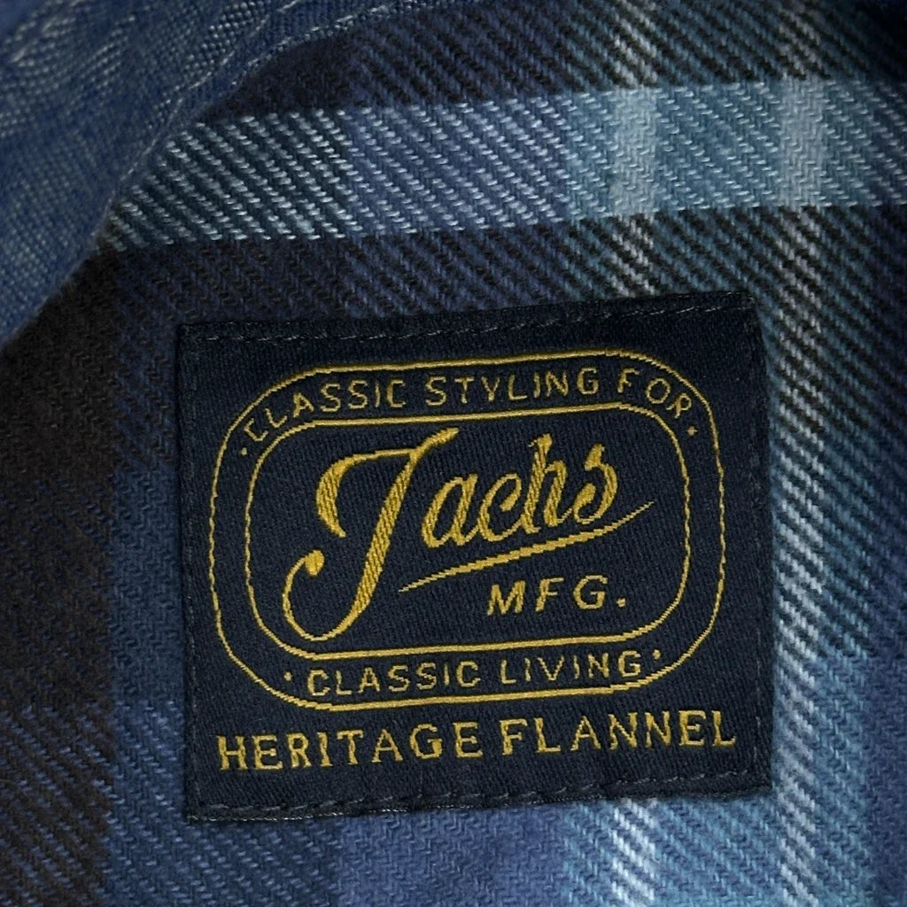 Jachs Checked Flannel Shirt - XL Blue Cotton