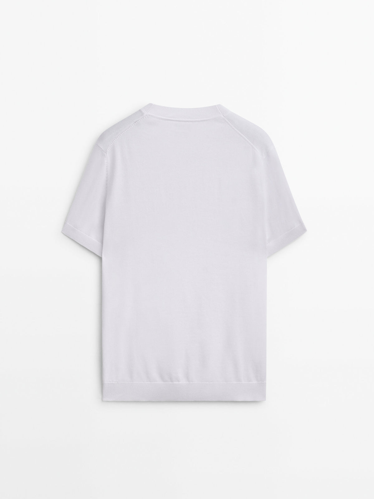 Jersey punto manga corta cuello pico - BLANCO