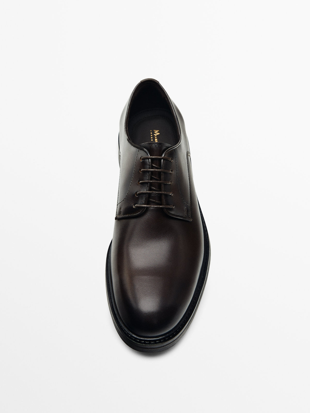 Zapato derby piel marrón - MARRÓN