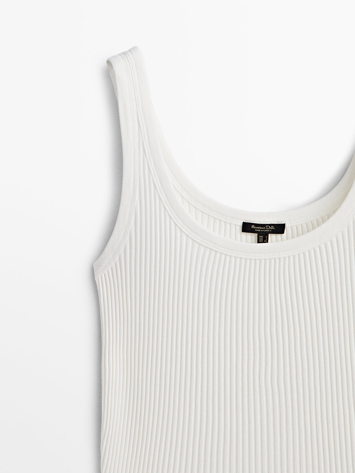 Camiseta tirantes canalé - BLANCO