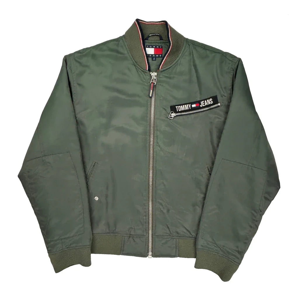 Tommy Jeans Bomber Jacket - Medium Green Polyester