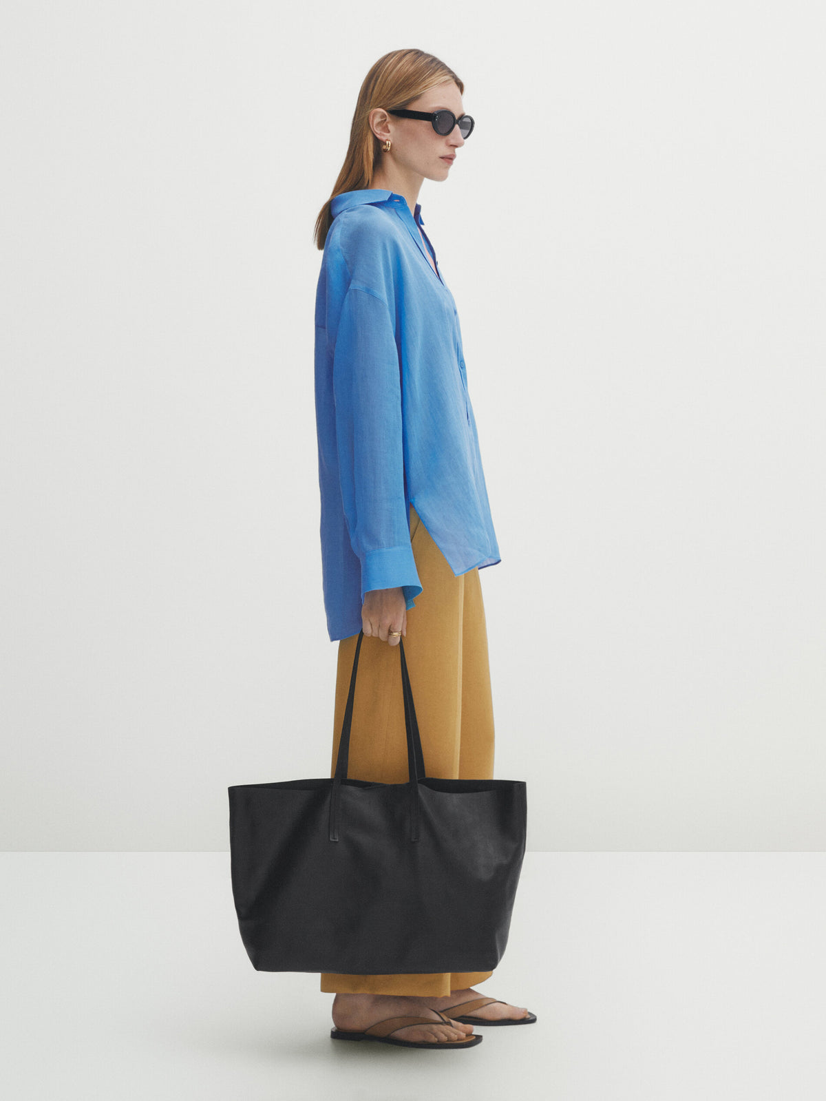 Camisa oversize 100% ramio - AZUL