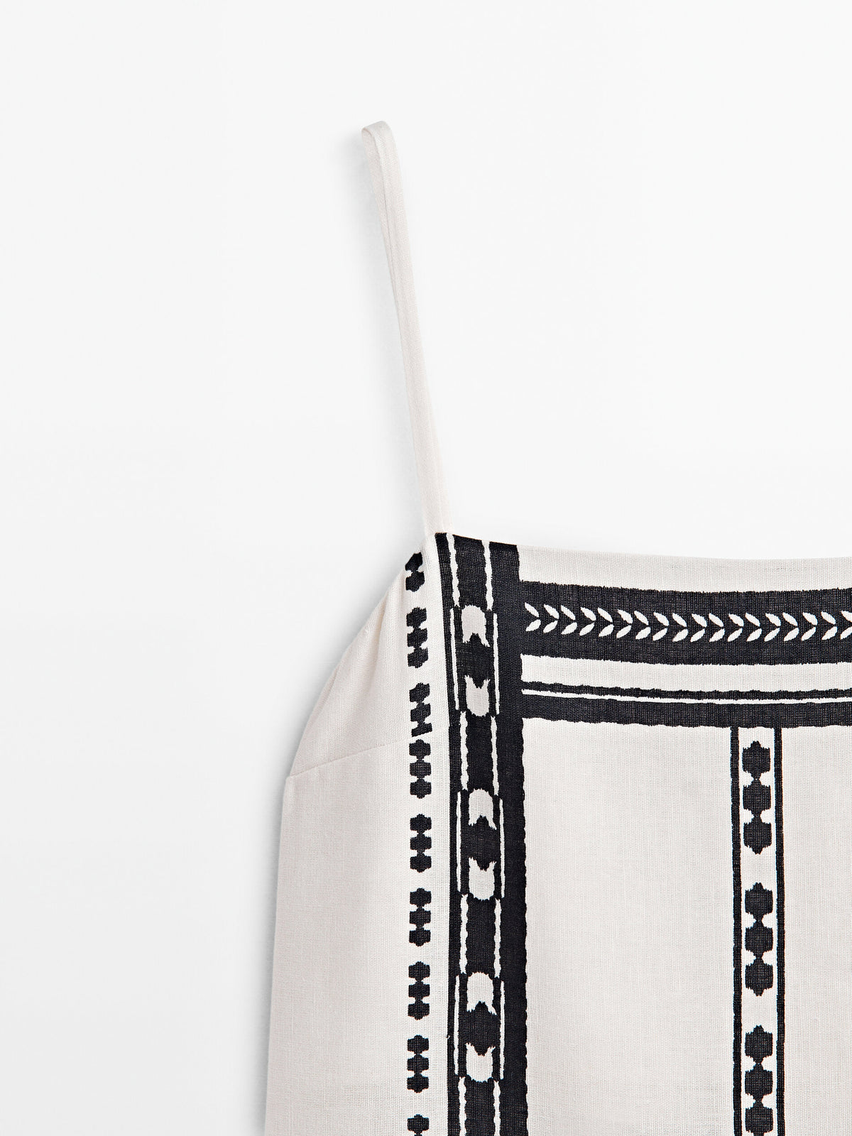 Vestido midi tirantes detalle cenefa - CRUDO
