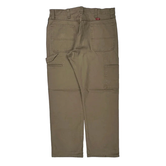 Wrangler Carpenter Pants - 35W 30L Khaki Cotton