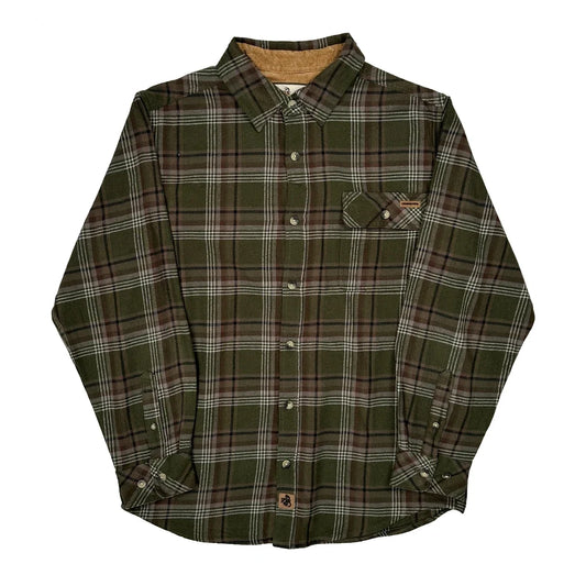 Legendary Whitetails Checked Flannel Shirt - Medium Green Cotton