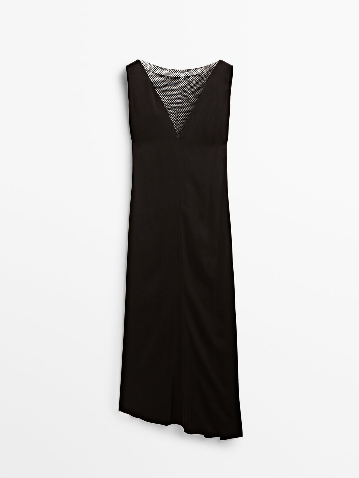 Vestido largo detalle malla abalorios - NEGRO