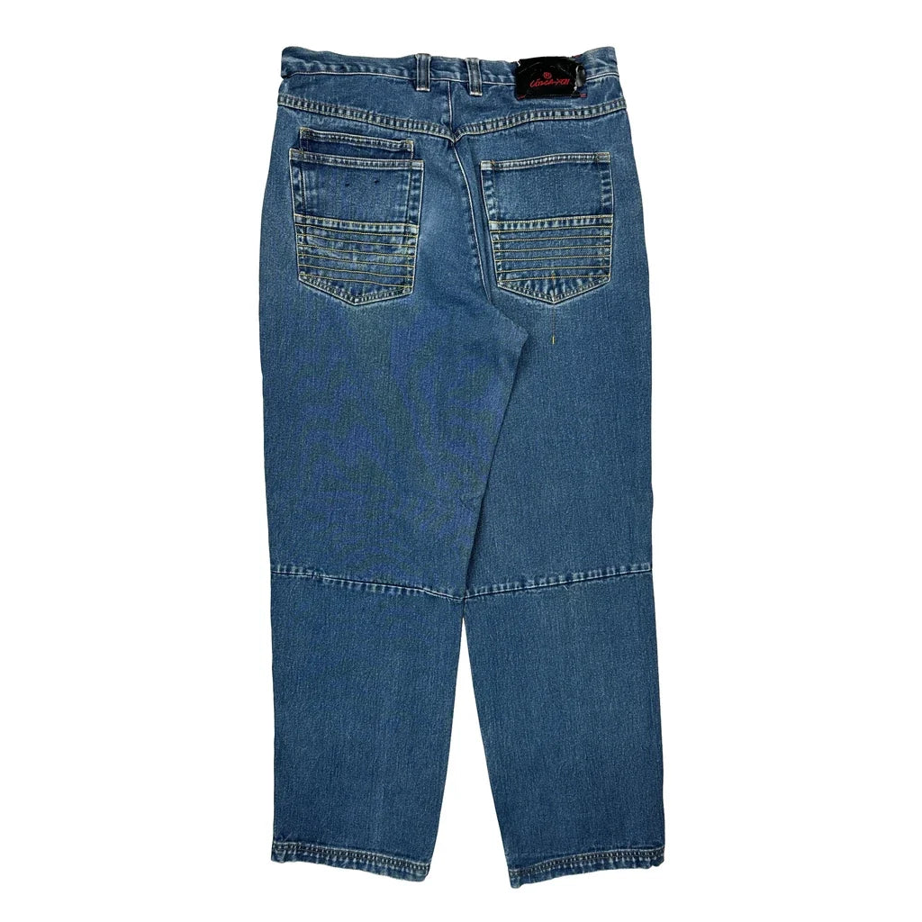 F-92 Fubu Graphic Jeans - 32W 32L Blue Denim