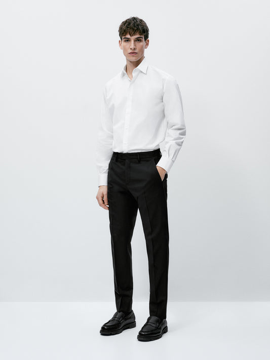 Camisa popelín algodón slim fit - BLANCO