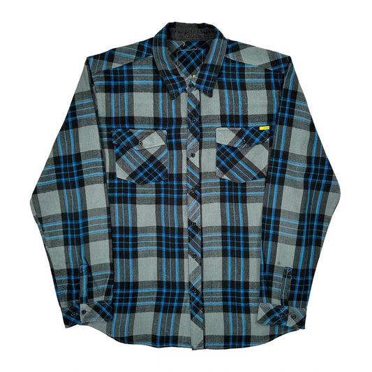 Unbranded Checked Flannel Shirt - 2XL Blue Cotton