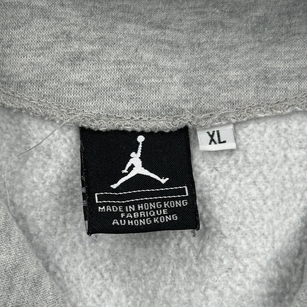 Jordan Spellout Varsity Jacket - XL Gray Cotton Blend