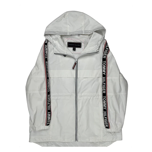 None Tommy Hilfiger Spellout Windbreaker - Large White Polyester
