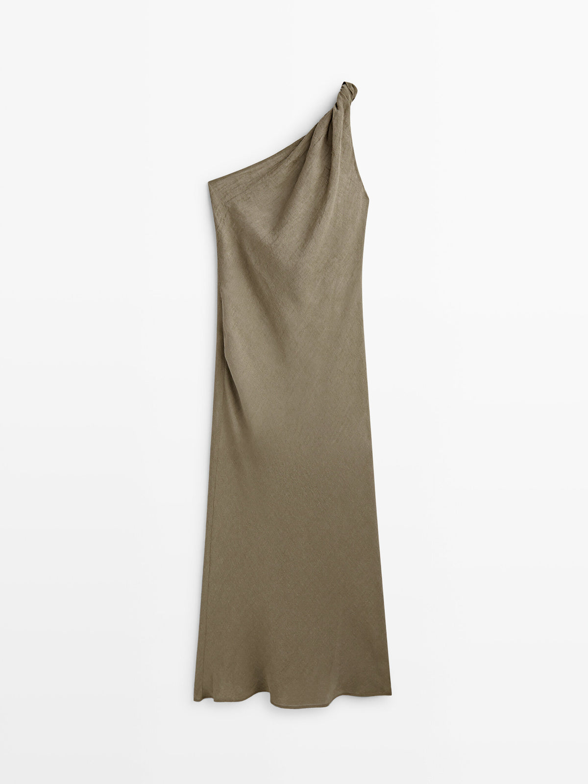 Vestido asimétrico gofrado - Piedra