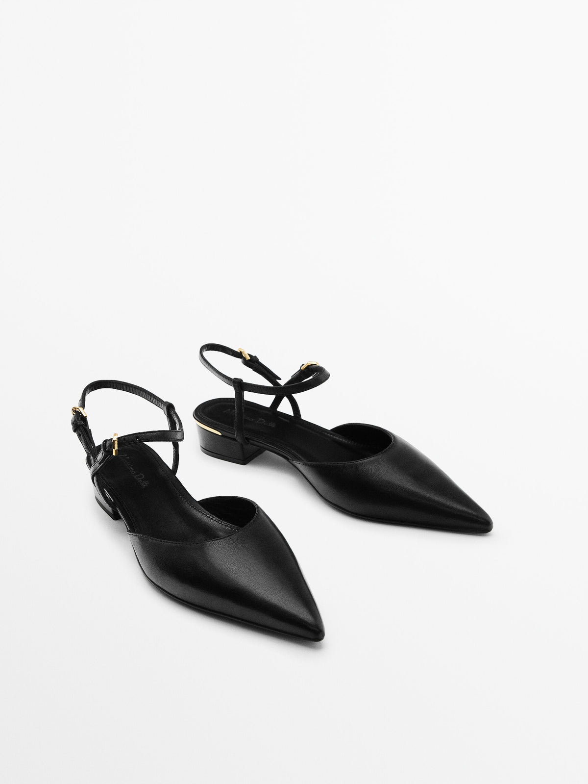 Zapato tacón piel destalonado - NEGRO
