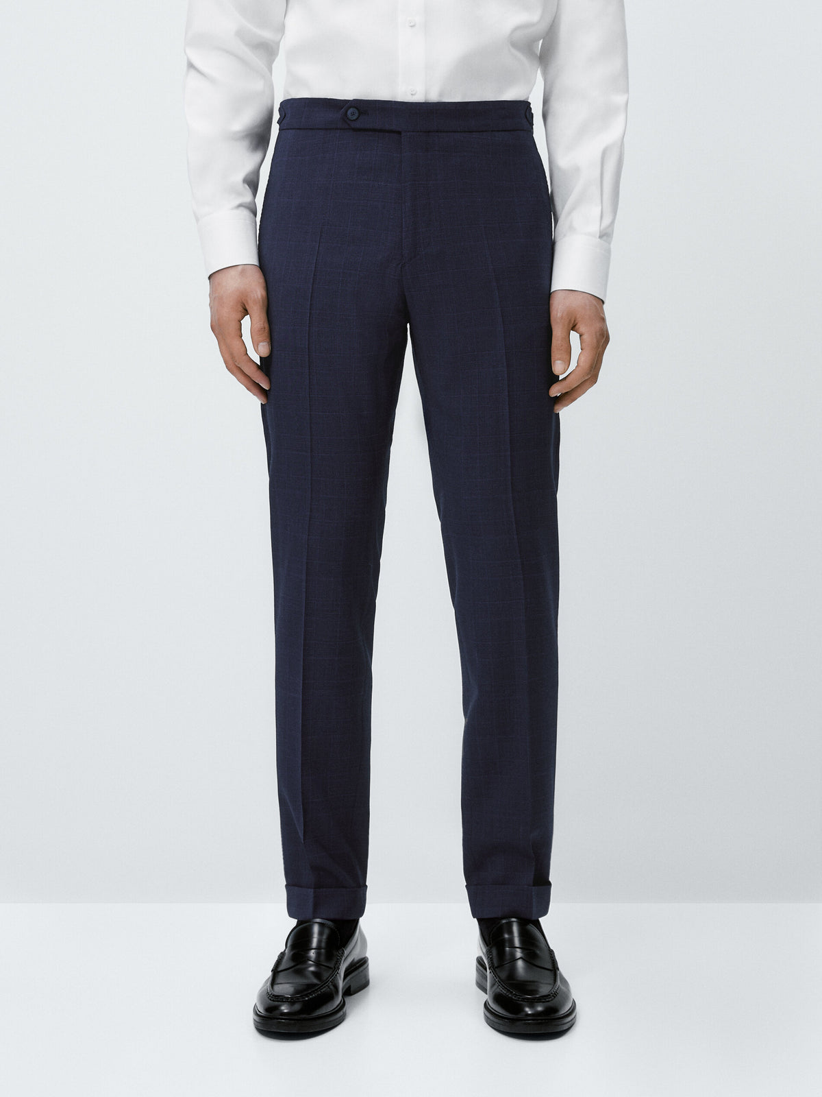 Pantalón traje mezcla lana cuadros - AÑIL