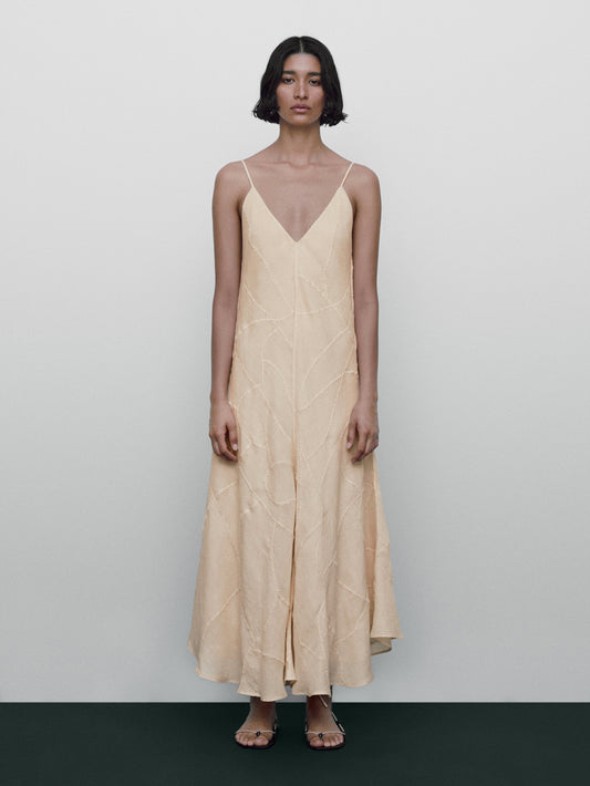Vestido tirantes detalle bordados Limited edition - CRUDO