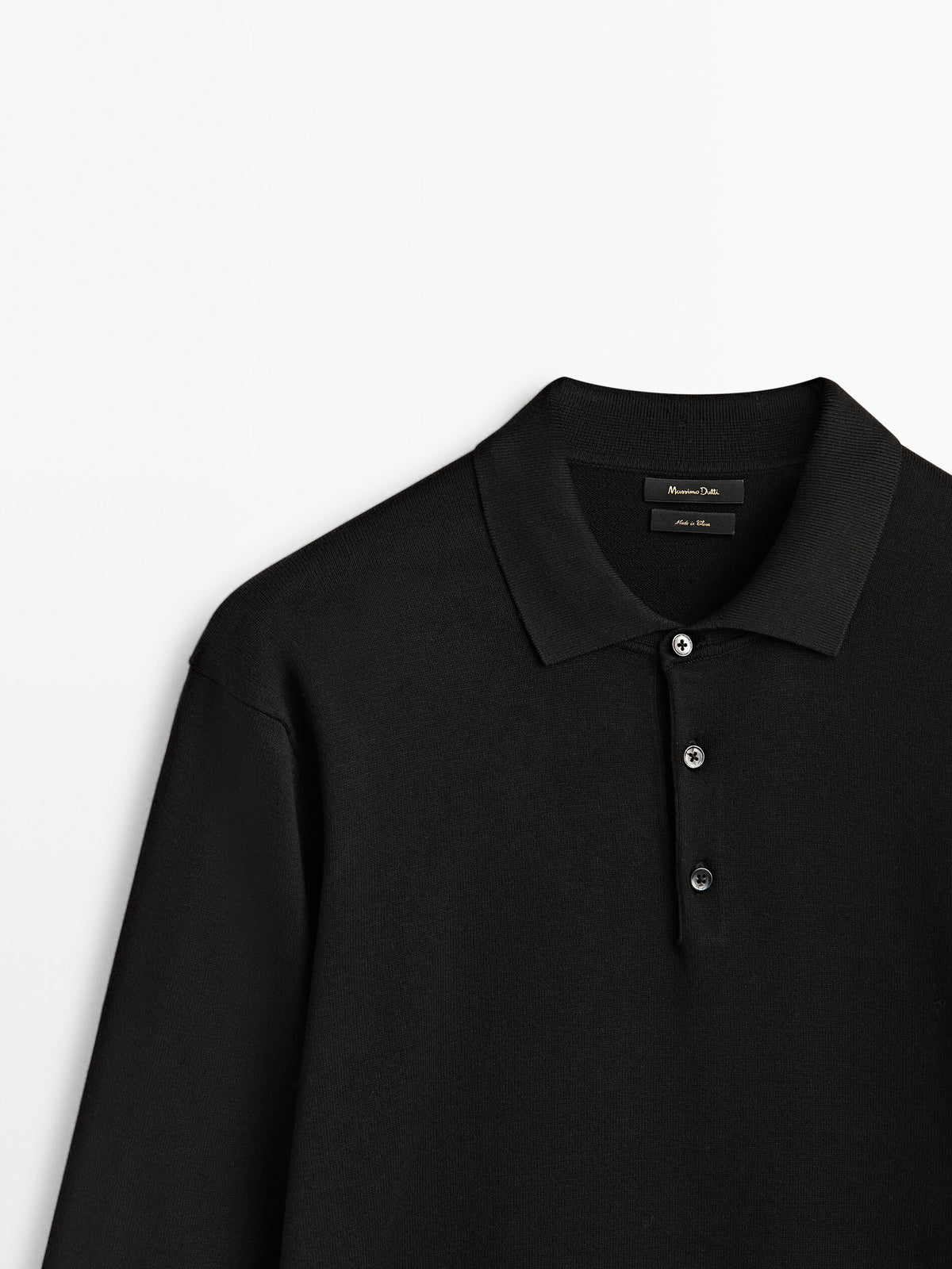 Jersey punto cuello polo confort - NEGRO