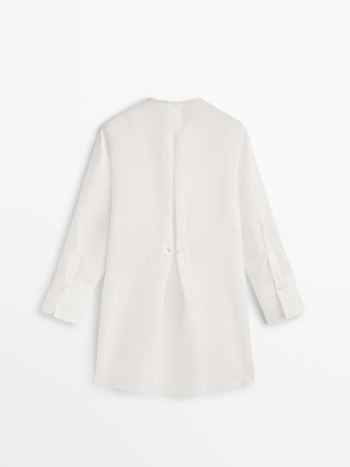 Camisa mezcla lino botones Limited Edition - BLANCO
