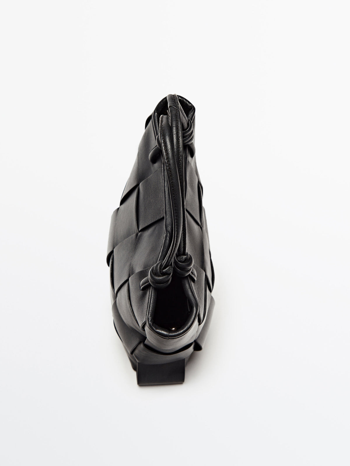 Bolso tote piel napa trenzado - NEGRO