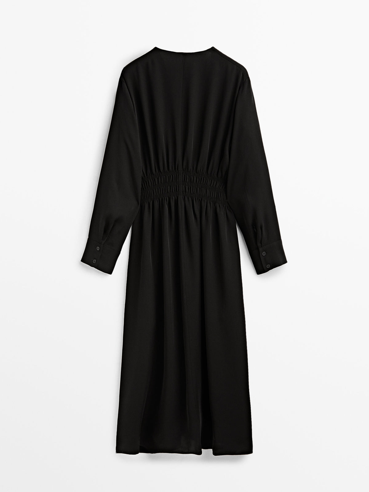 Vestido fluido detalle frunce - PETROLEO