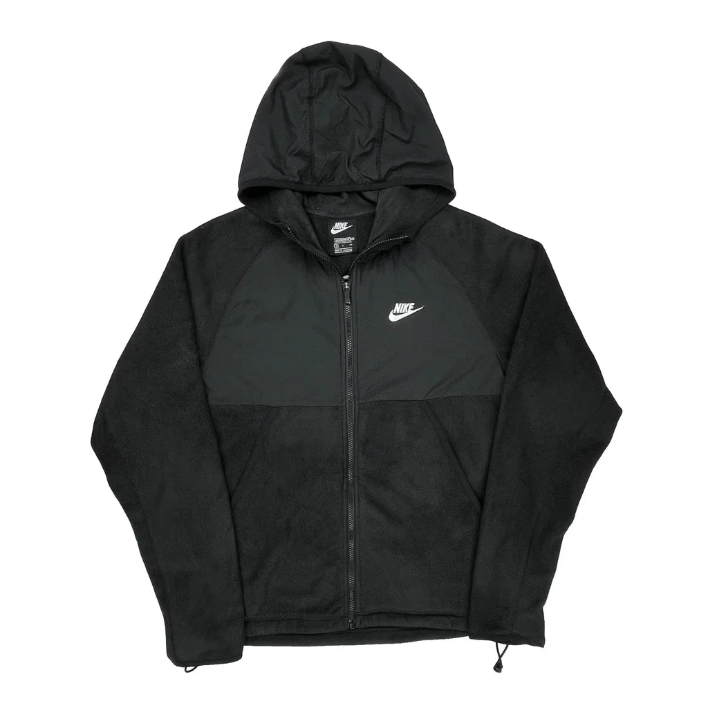 Nike Fleece Jacket - Small Black Polyester