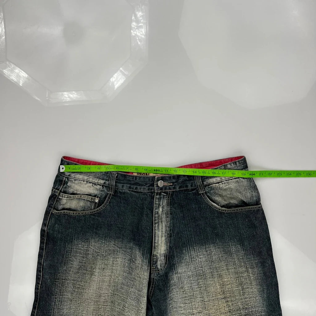 Regal Baggy Denim Shorts - 38W 15L Dark Wash Denim