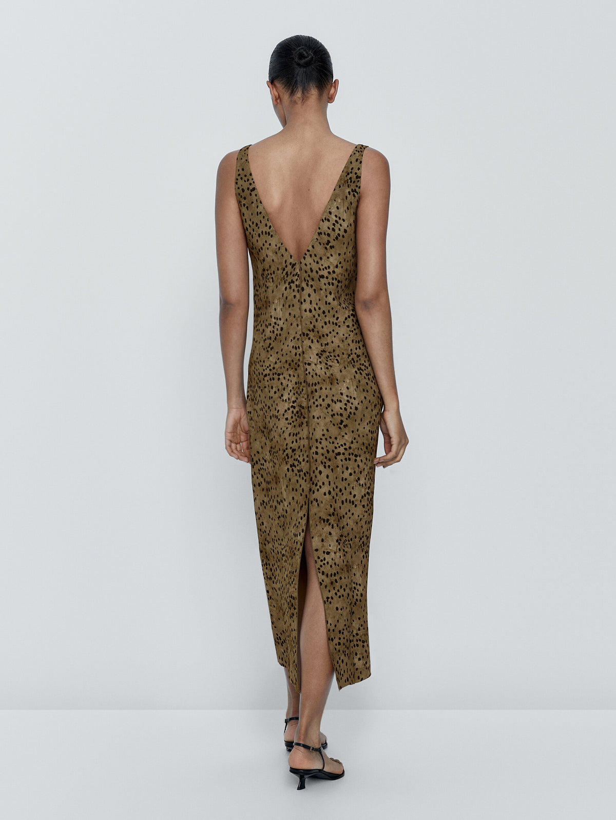 Vestido tirantes estampado manchas - VERDE