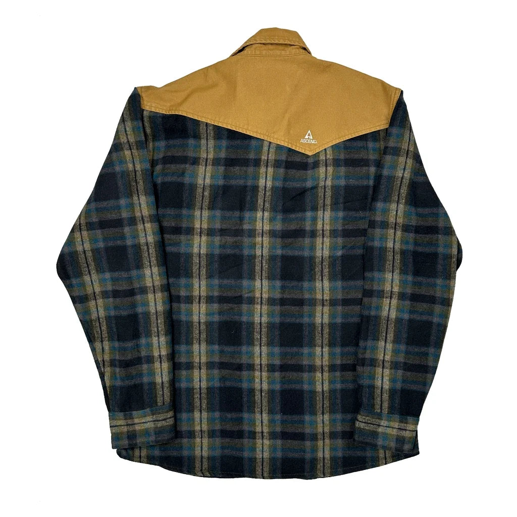 Ascend Checked Flannel Shirt - Medium Brown Cotton