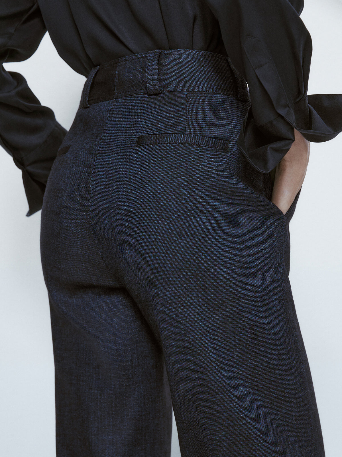 Pantalón traje denim - AZUL MARINO