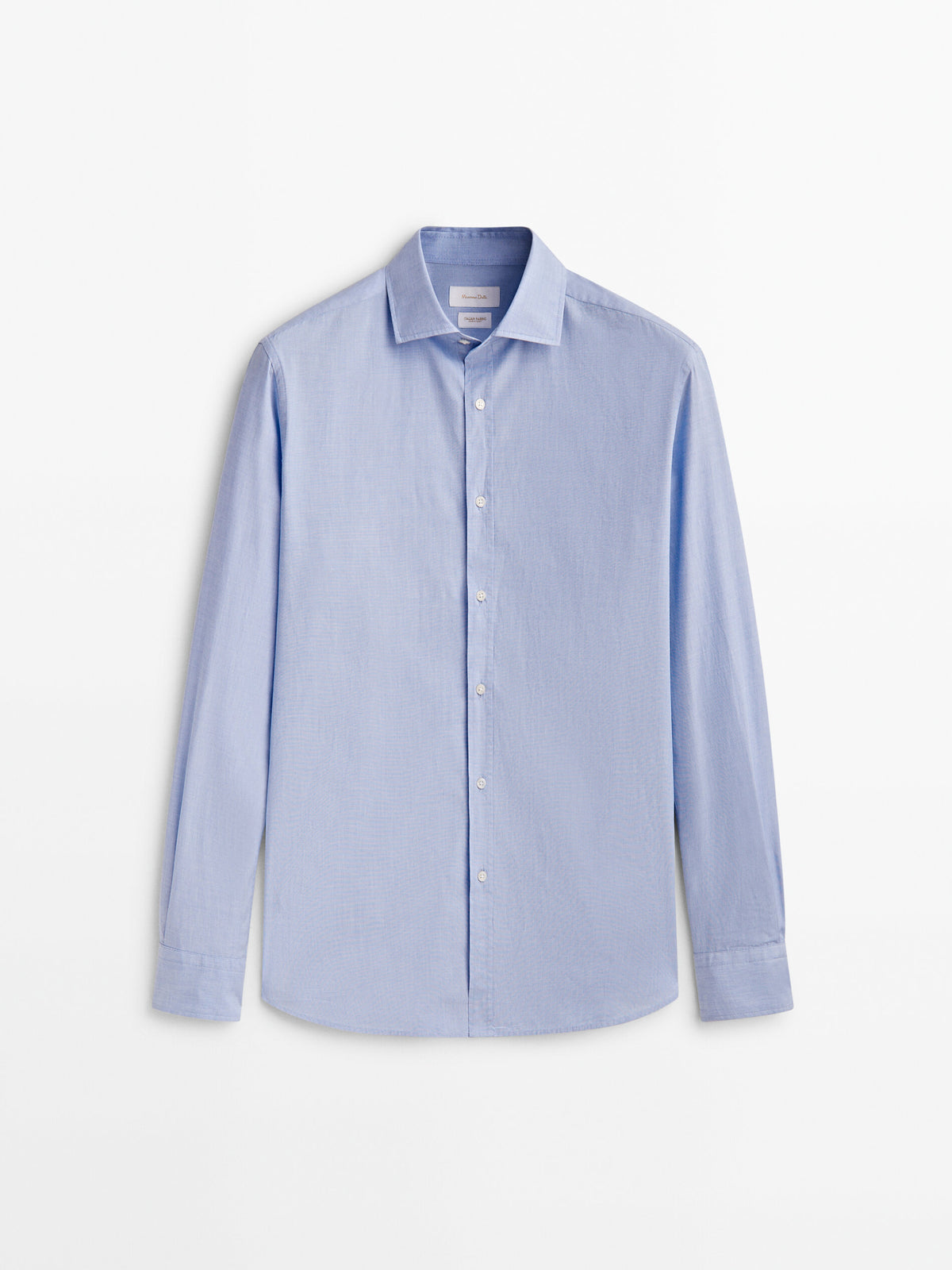 Camisa algodón fil a fil slim fit - CELESTE