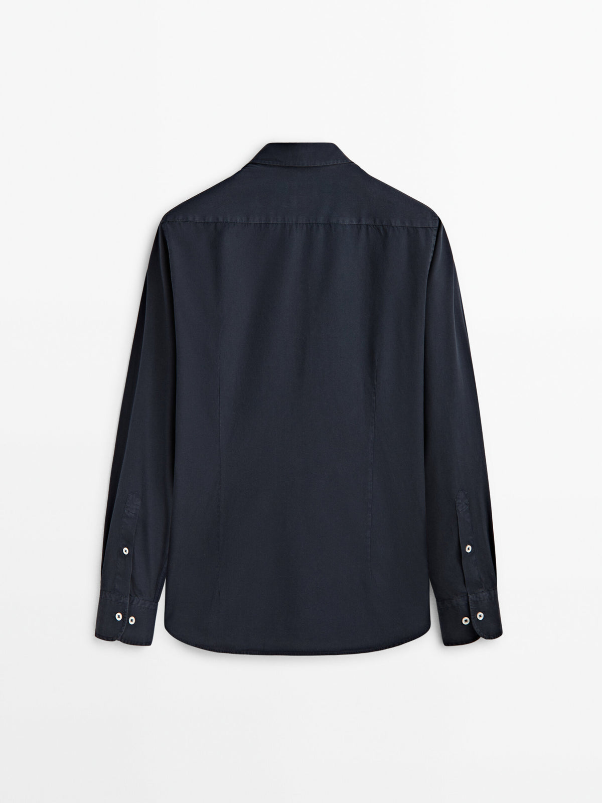 Camisa popelín algodón slim fit - AZUL MARINO
