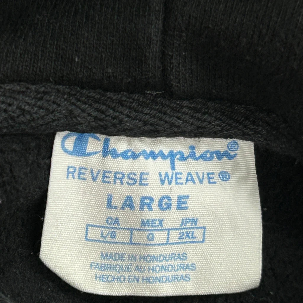 Reverse Weave Champion Hoodie - Large Black Cotton