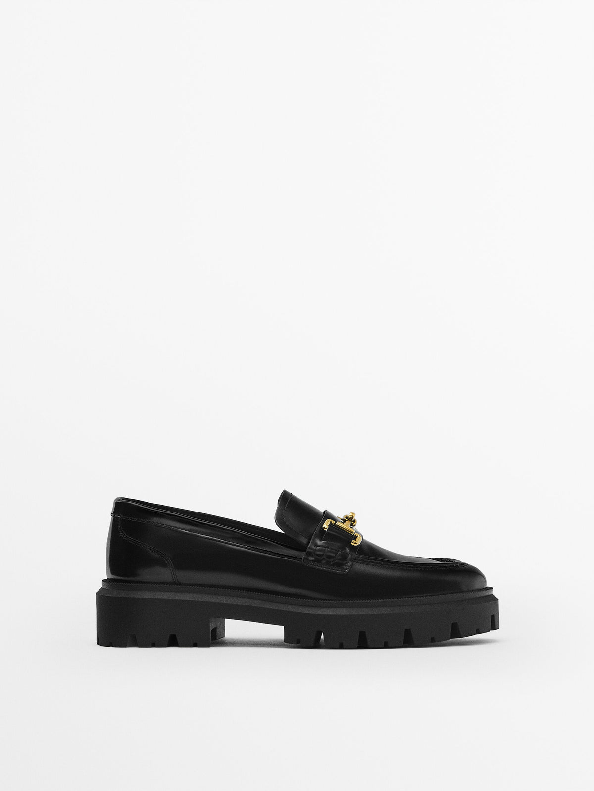 Mocasín piel super track - NEGRO