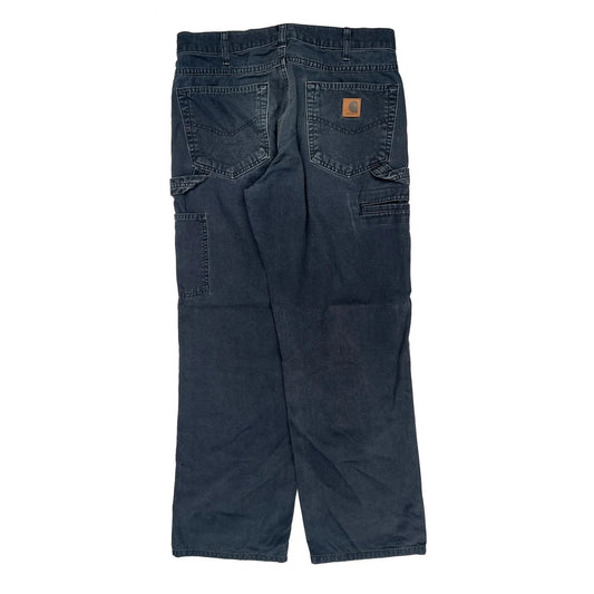 Baggy Carhartt B159 Blk Carpenter Pants - 32W 30L Gray Cotton