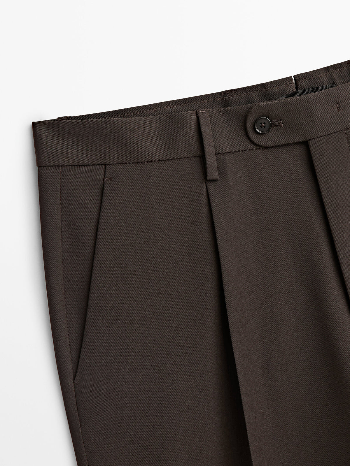 Pantalón lana técnica marrón -Studio - Chocolate