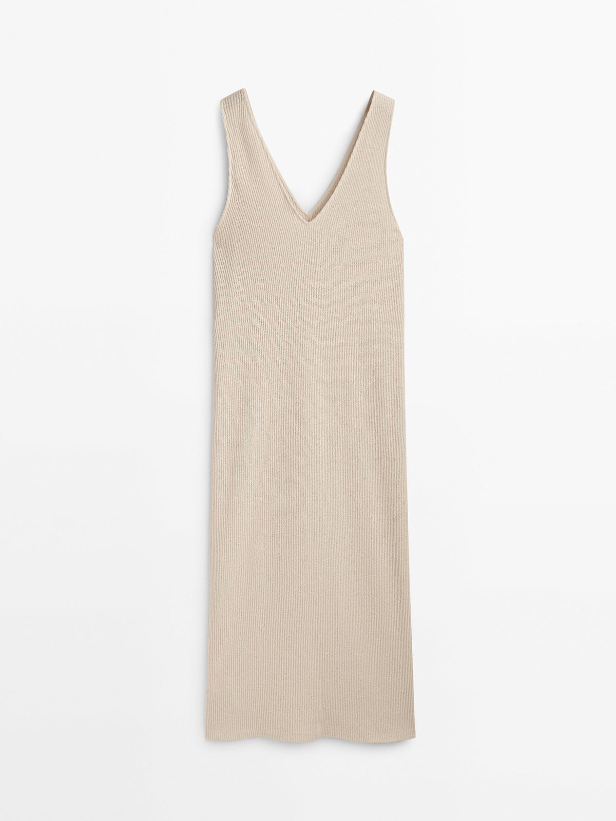 Vestido estructura escote pico abertura - CRUDO