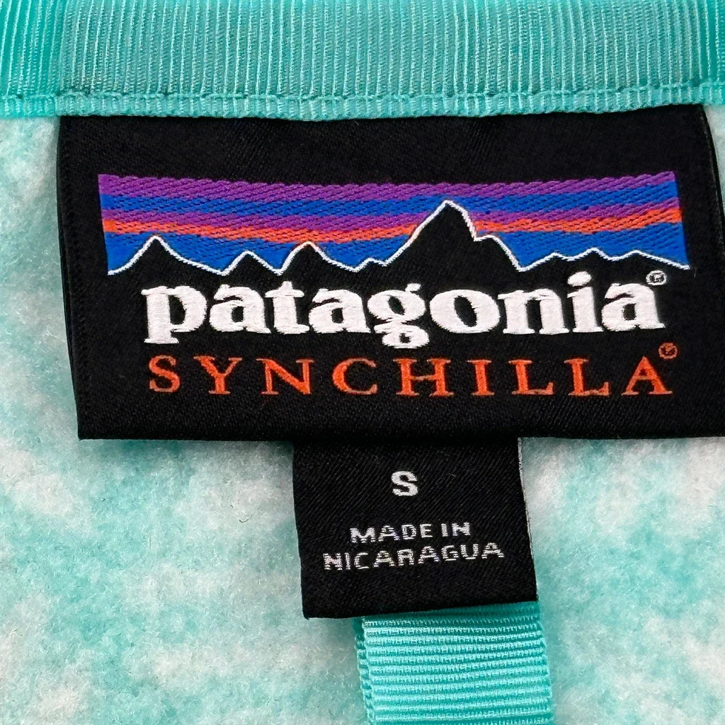 Synchilla Patagonia Batik Hex Snap T Fleece - Small Blue Polyester