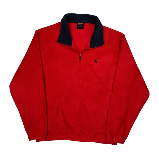 Nautica 1/4 Zip - Large Red Polyester