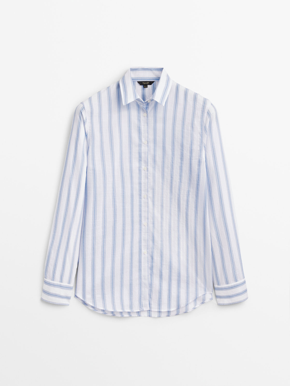 Camisa mezcla algodón doble raya - Azul Claro