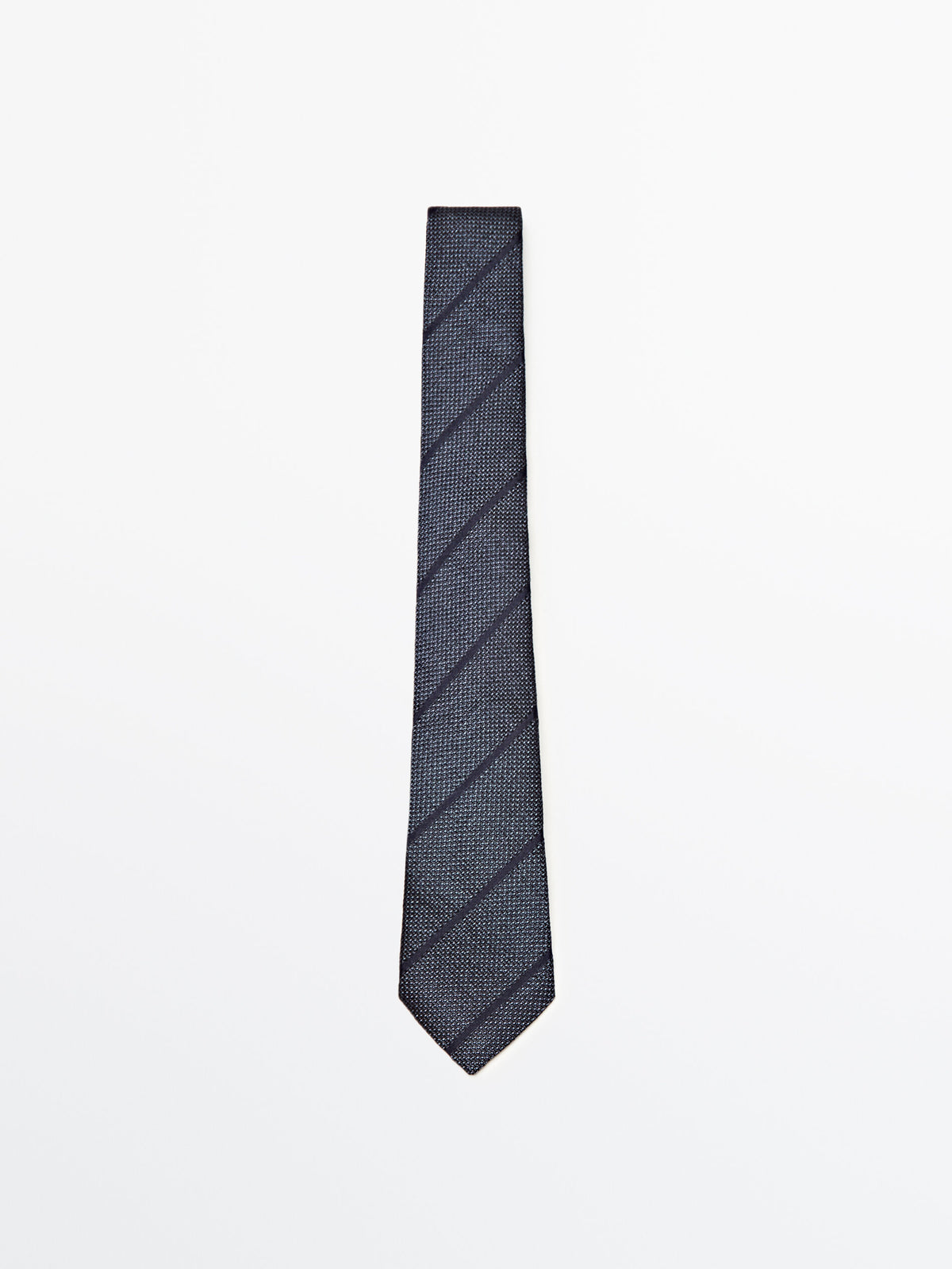 Corbata rayas mezcla algodón seda - AZUL