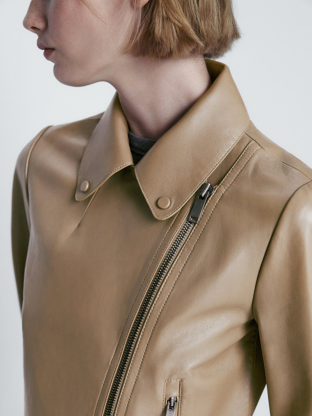 Chaqueta biker piel napa - ARENA