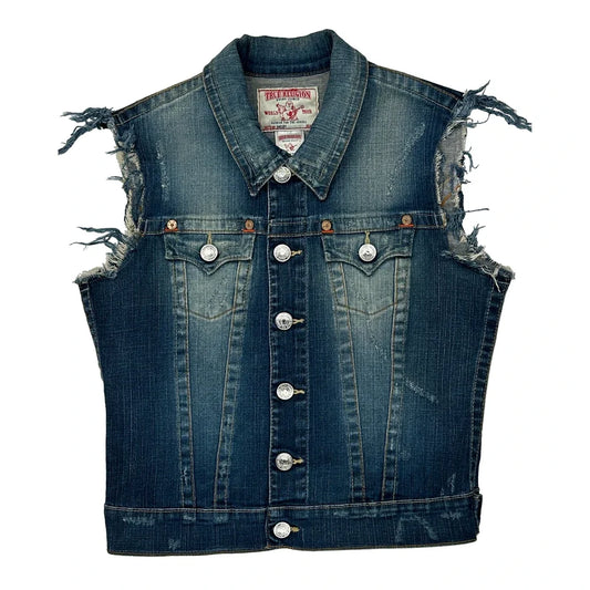 True Religion Denim Vest - Medium Blue Denim