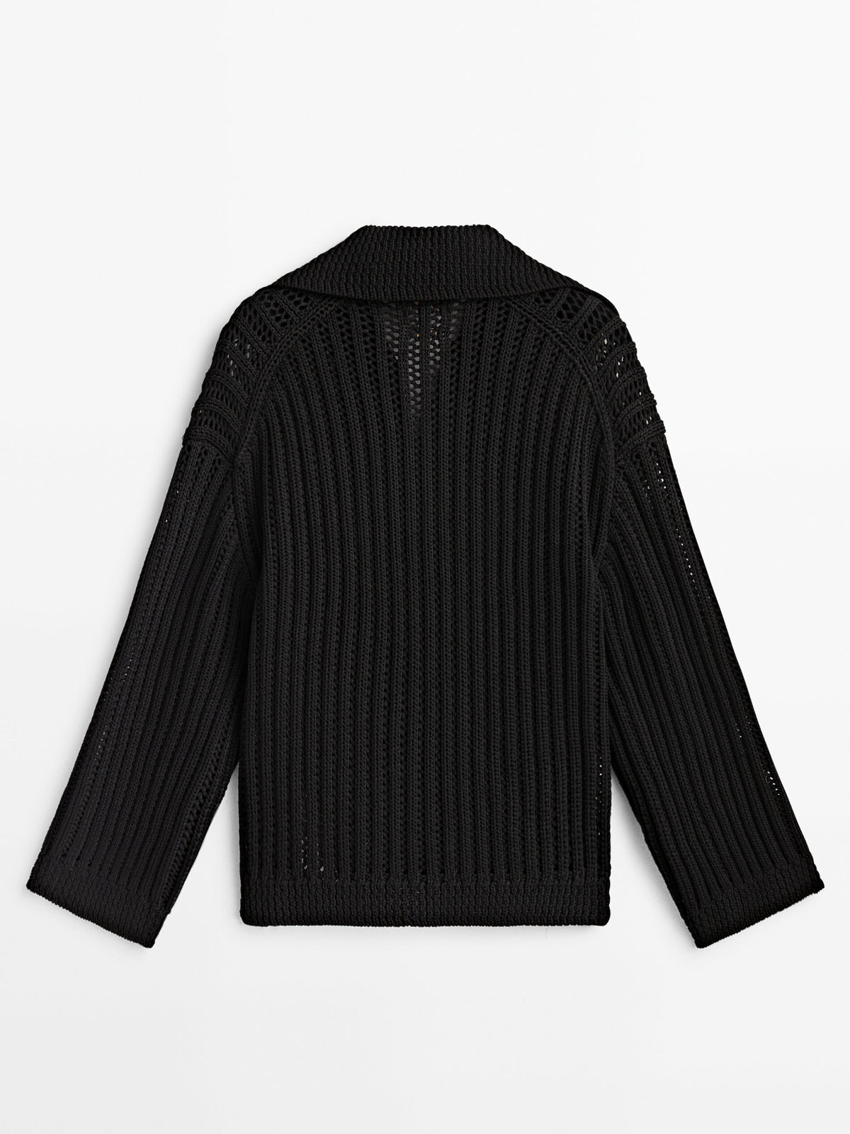 Jersey punto estructura cuello polo - NEGRO