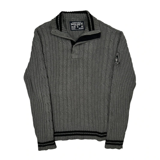 Nautica 1/4 Zip - Medium Gray Cotton