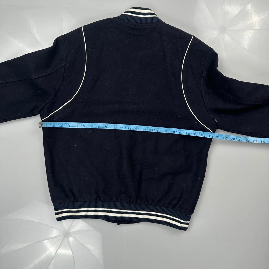 Unbranded Varsity Jacket - No Size Navy Wool Blend
