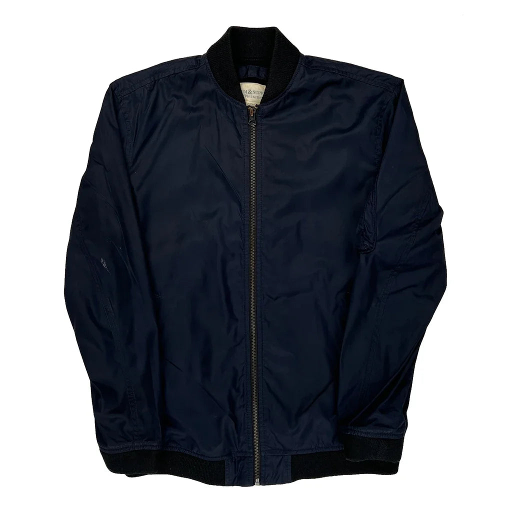 Denim & Supply Ralph Lauren Bomber Jacket - Small Navy Polyester