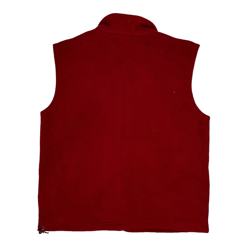 Reebok Fleece Vest - Large Red Polyester