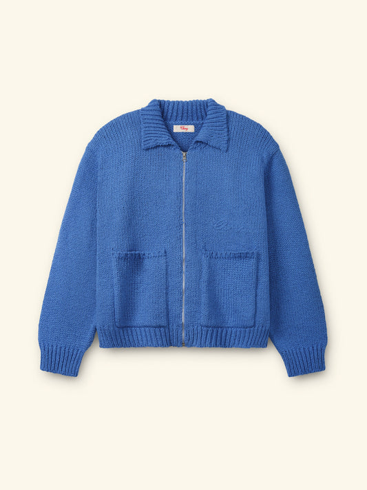 5 Star Knit Zip Jacket (Steel Blue)