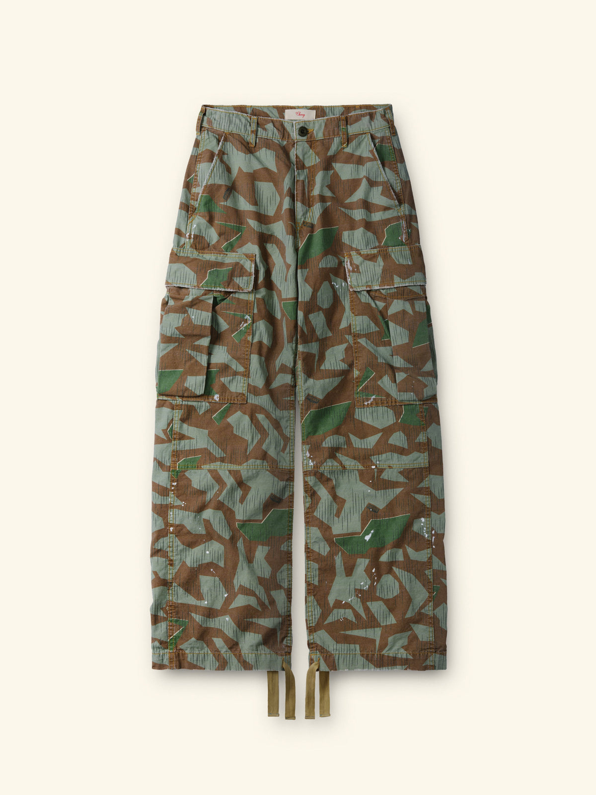 Wide Leg Cargo Pants (Camo)