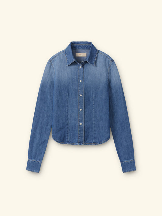 Women's Fitted Western Button Up (Medium Wash)